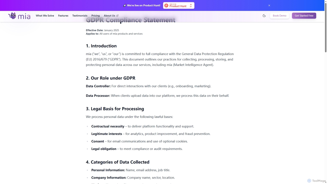 mia - Market Intelligence Agent for Gomia
