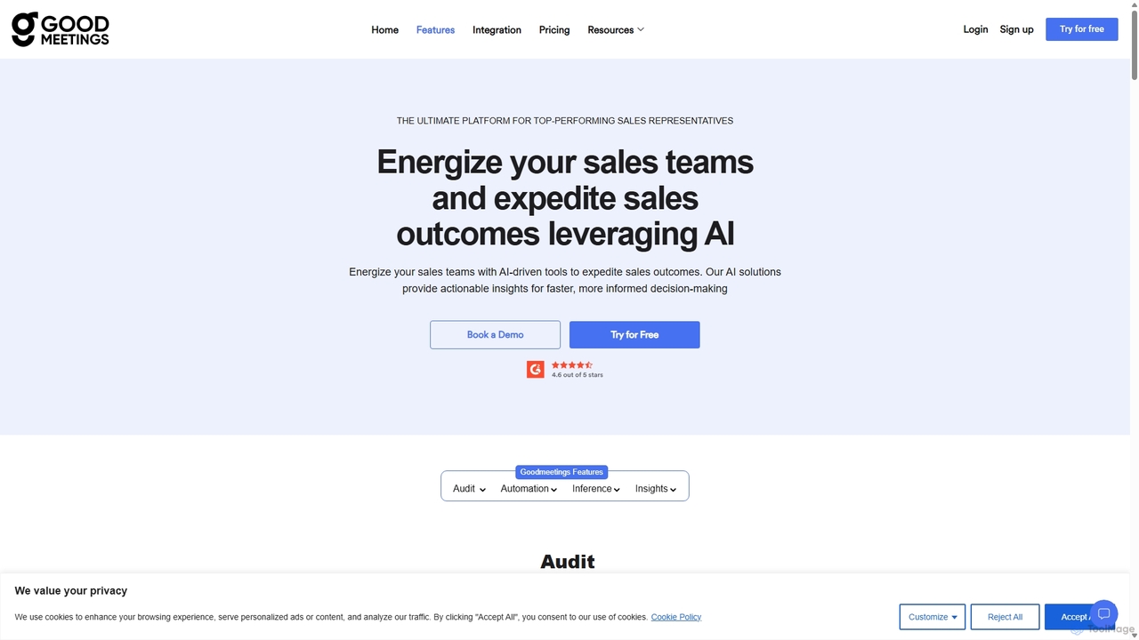 features - AI Powered Sales Resources for Revenue Teams for Goodmeetings