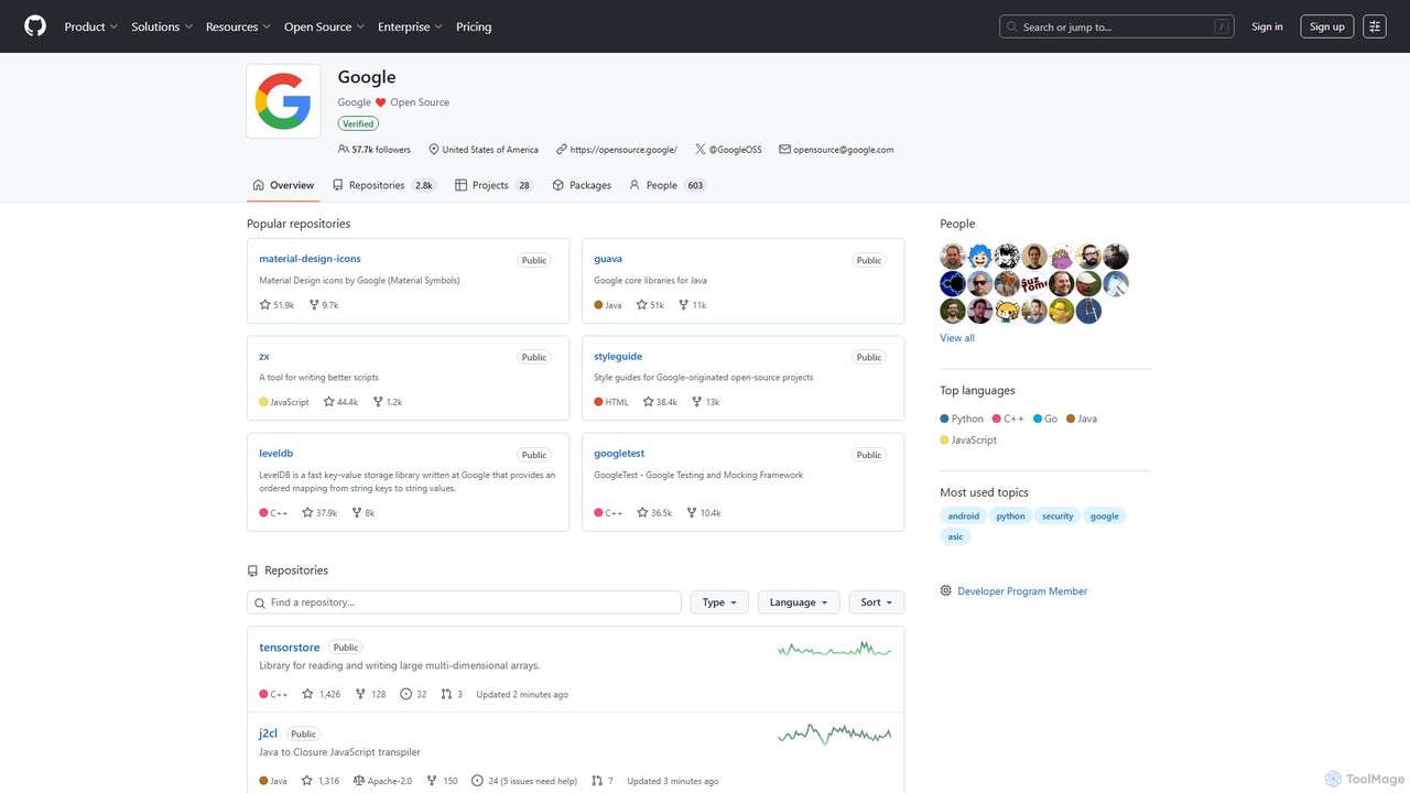 Google · GitHub
