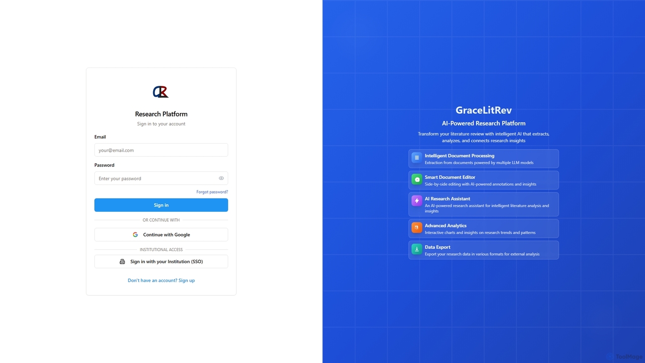 GraceLitRev - AI-Powered Academic Literature Review Platform for GraceLitRev