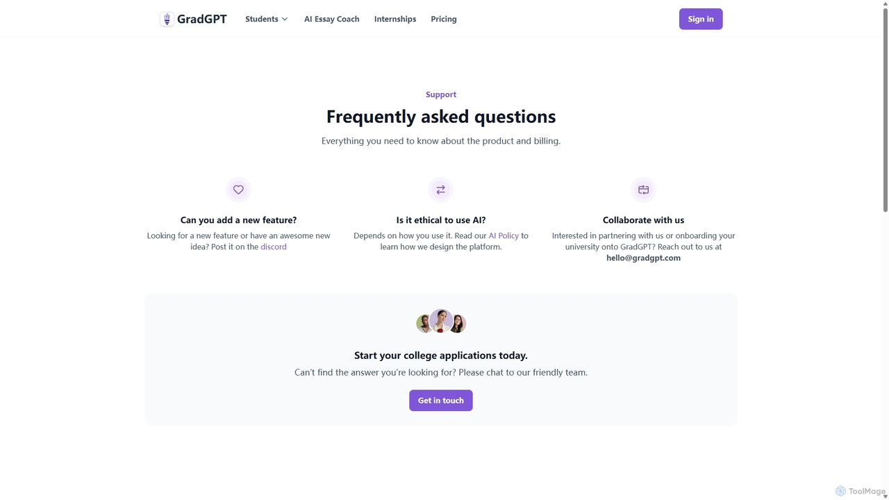 Support for GradGPT