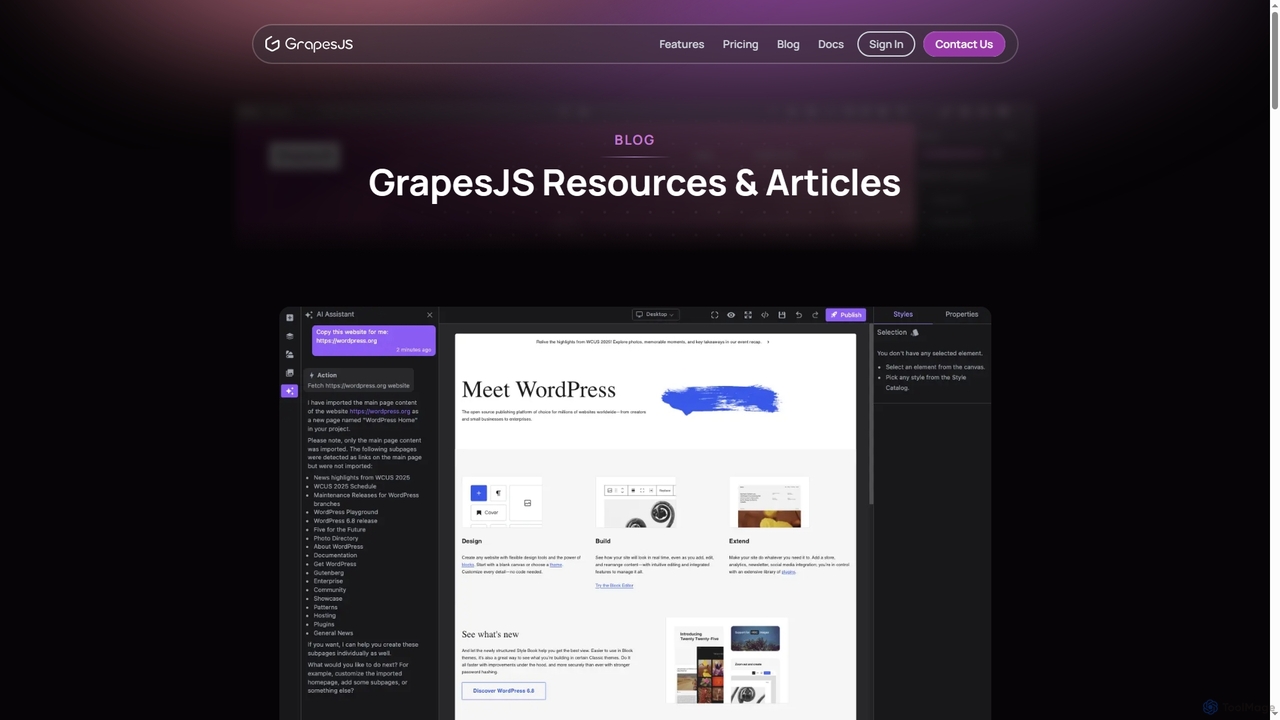 GrapesJS - Free and Open Source Web Template Editor Framework for Grapesjs