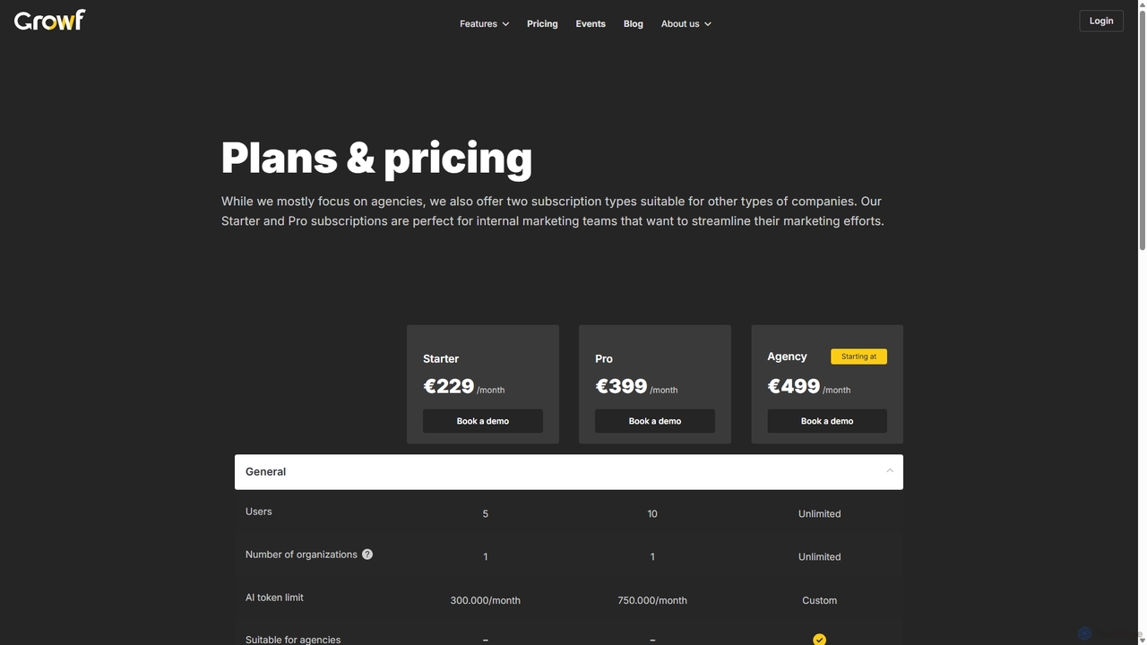 Pricing | Growf for Growf