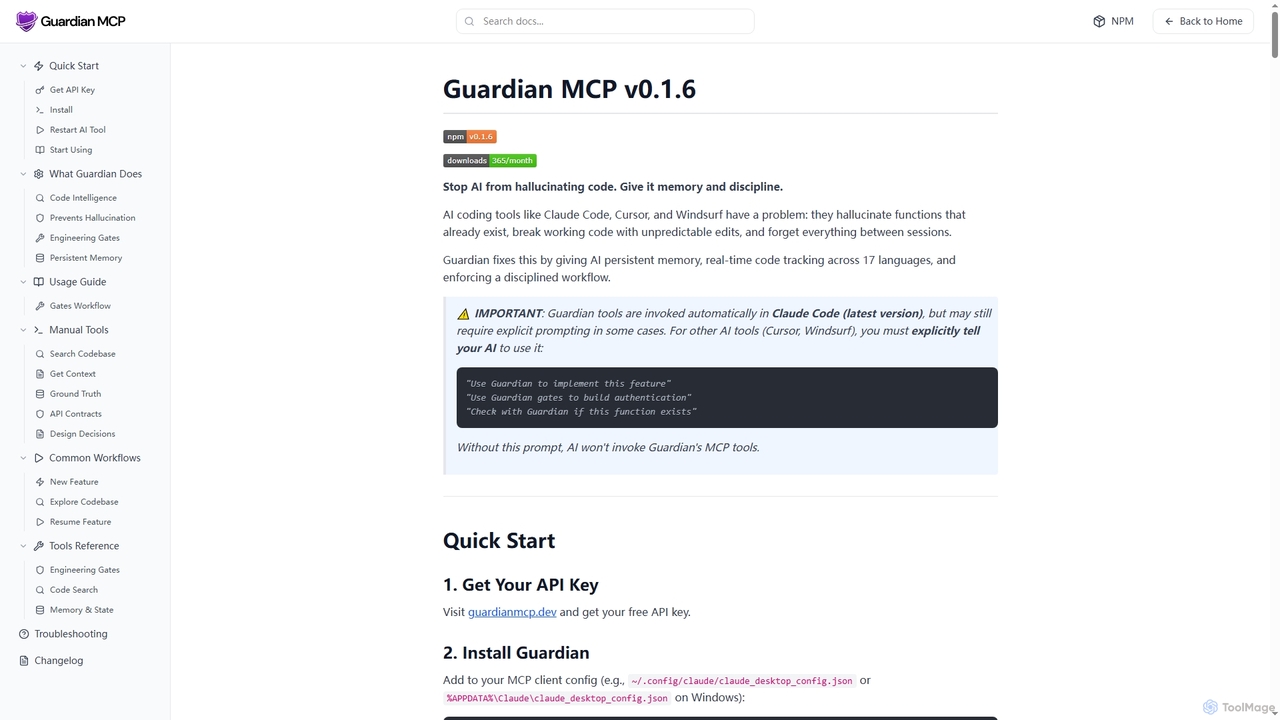 Documentation | MCP Guardian for Guardian MCP