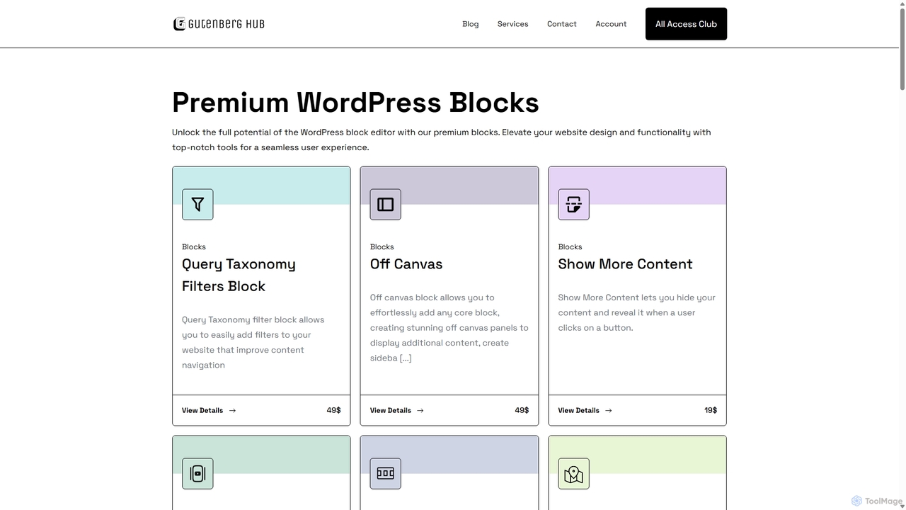 Premium WordPress Blocks for GutenbergHub Shop