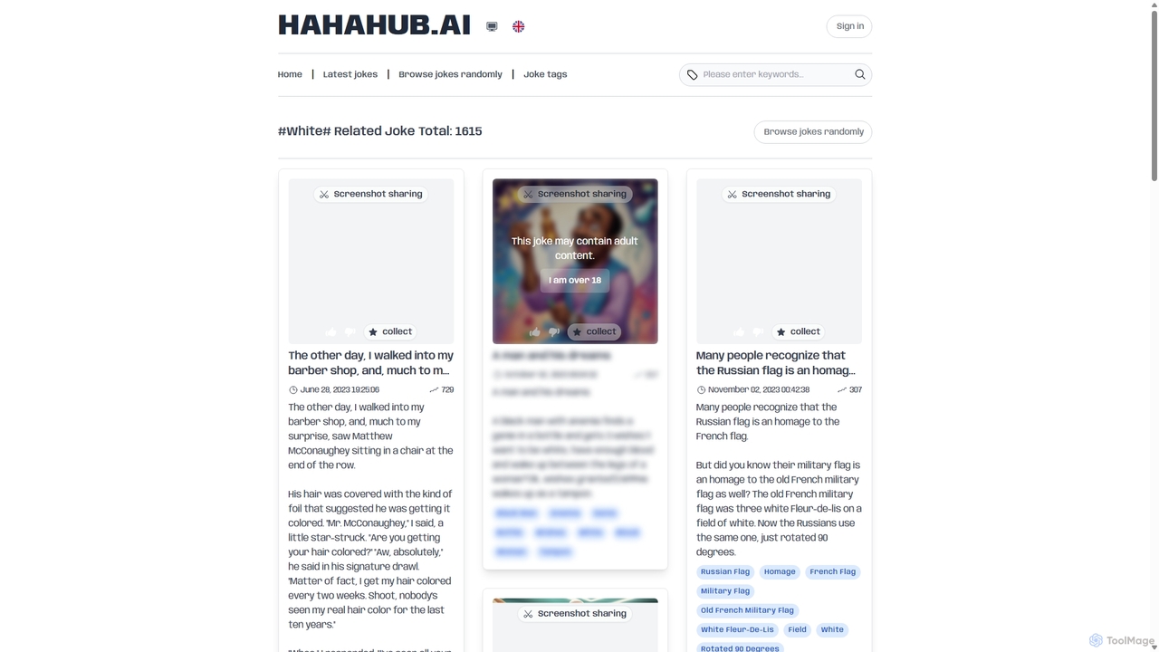 Over 1000+ white Jokes for Hahahub
