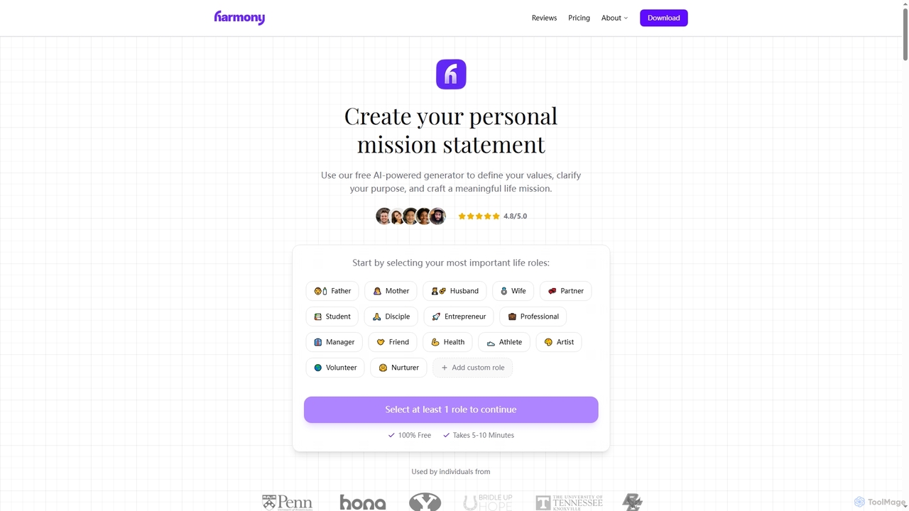 Free Personal Mission Statement Generator | Harmony for Harmony