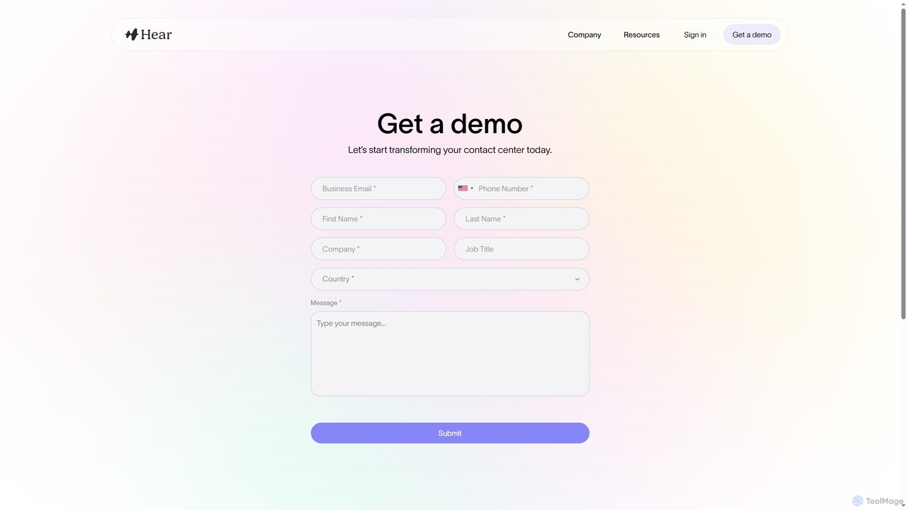 Get a Demo: AI Contact Center Solutions | Hear for Hear