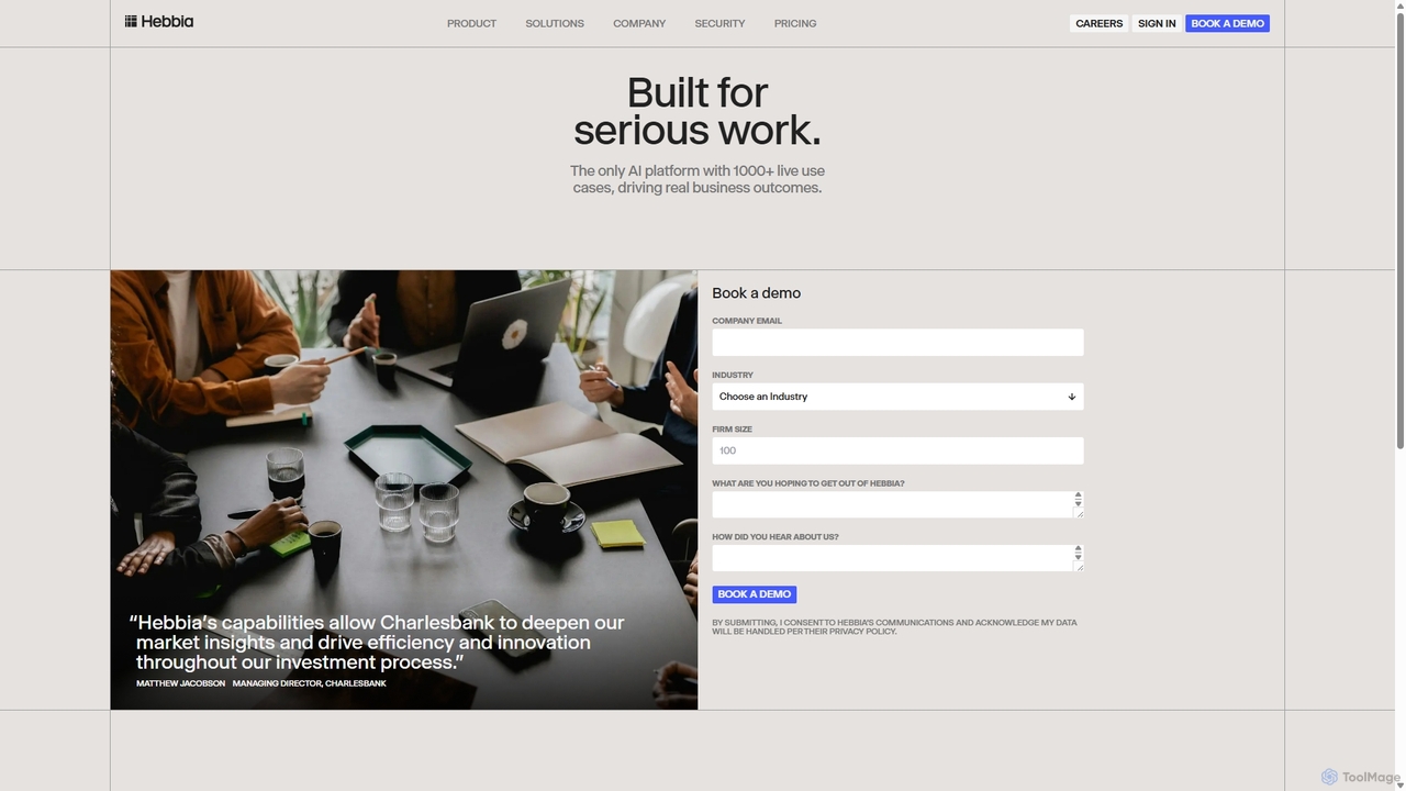 Book a demo – Hebbia for Hebbia