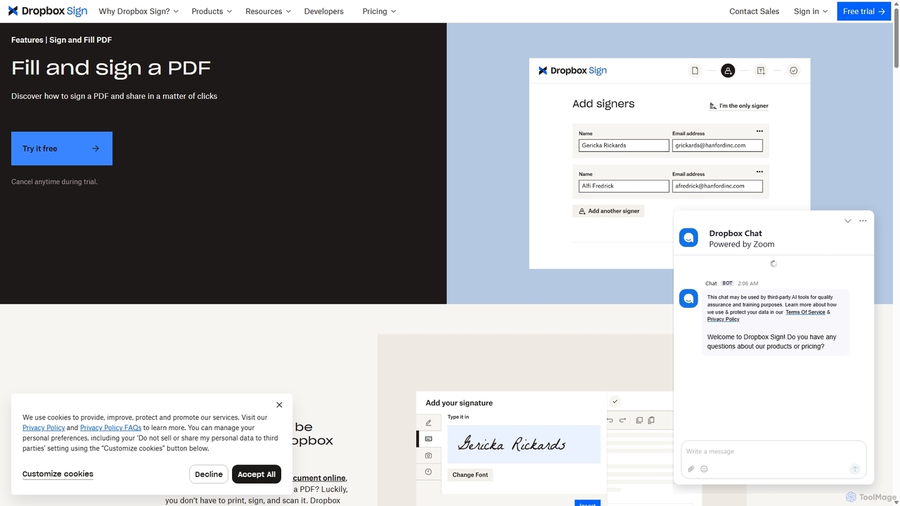 Sign PDFs: How to Fill & Sign a PDF online - Dropbox Sign - Dropbox for HelloSign