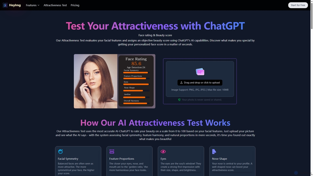 How Attractive Am I? Find out with free AI Attractiveness Test | HeyImg for HeyImg