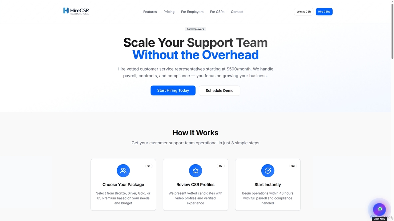 HireCSR - AI-Powered BPO Platform | Hire Global CSRs 50% Cheaper for Hirecsr