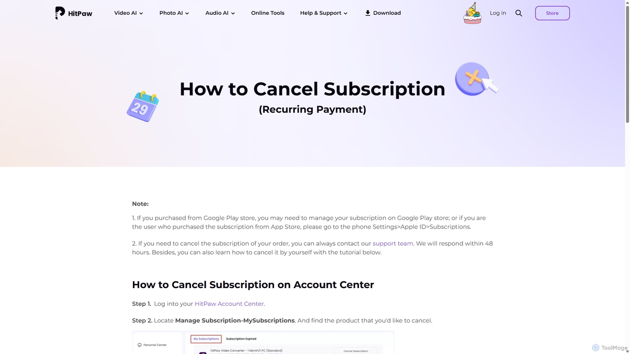 How to Cancel Subscription (Recurring Payment) for HitPaw