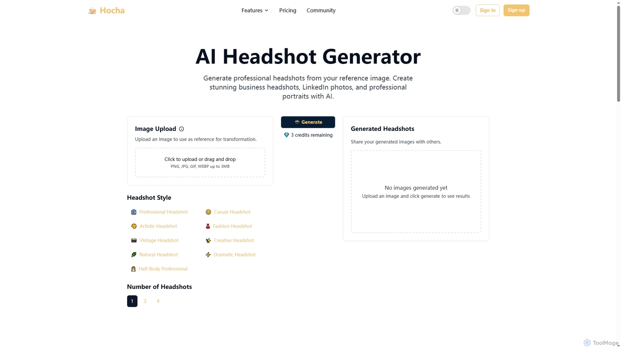 AI Headshot Generator - Professional Headshots | Hocha for Hocha