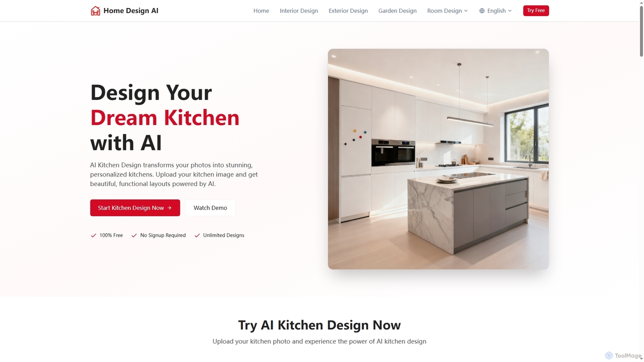 Free Online AI Kitchen Design (No Signup) ｜ Home Design AI for Home Design