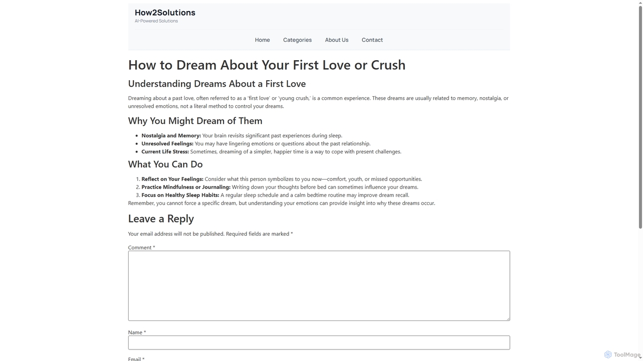 How to Dream About Your First Love or Crush - for How2Solutions