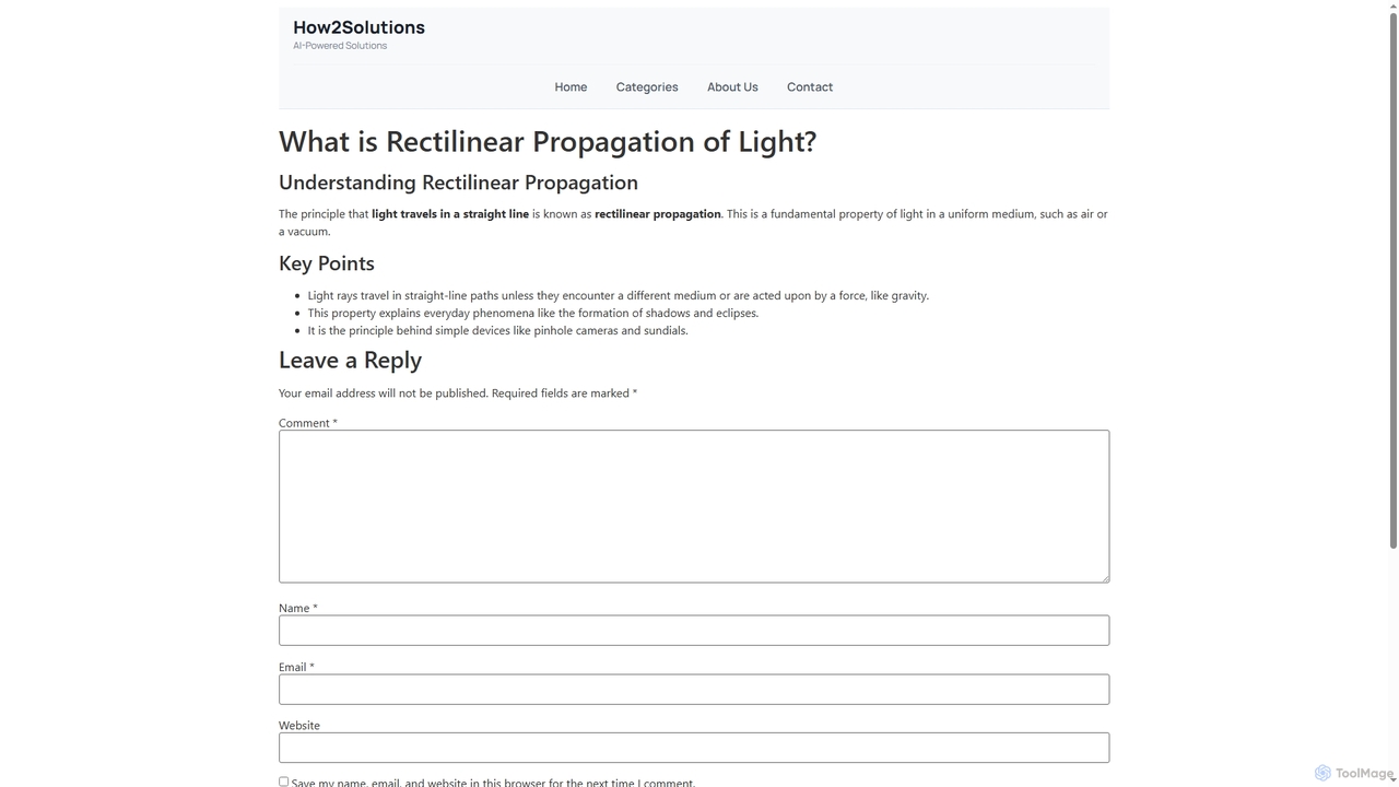 What is Rectilinear Propagation of Light? - for How2Solutions