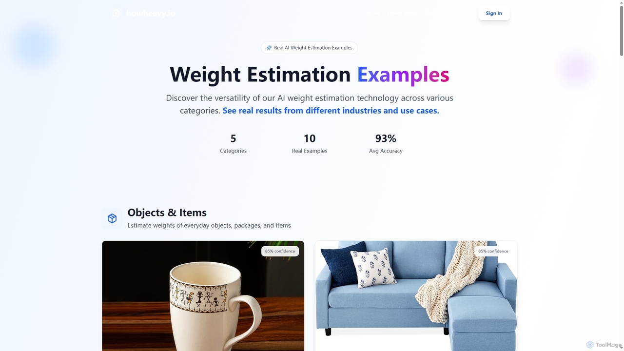 HowHeavy.io Examples - See Our AI in Action for Howheavy
