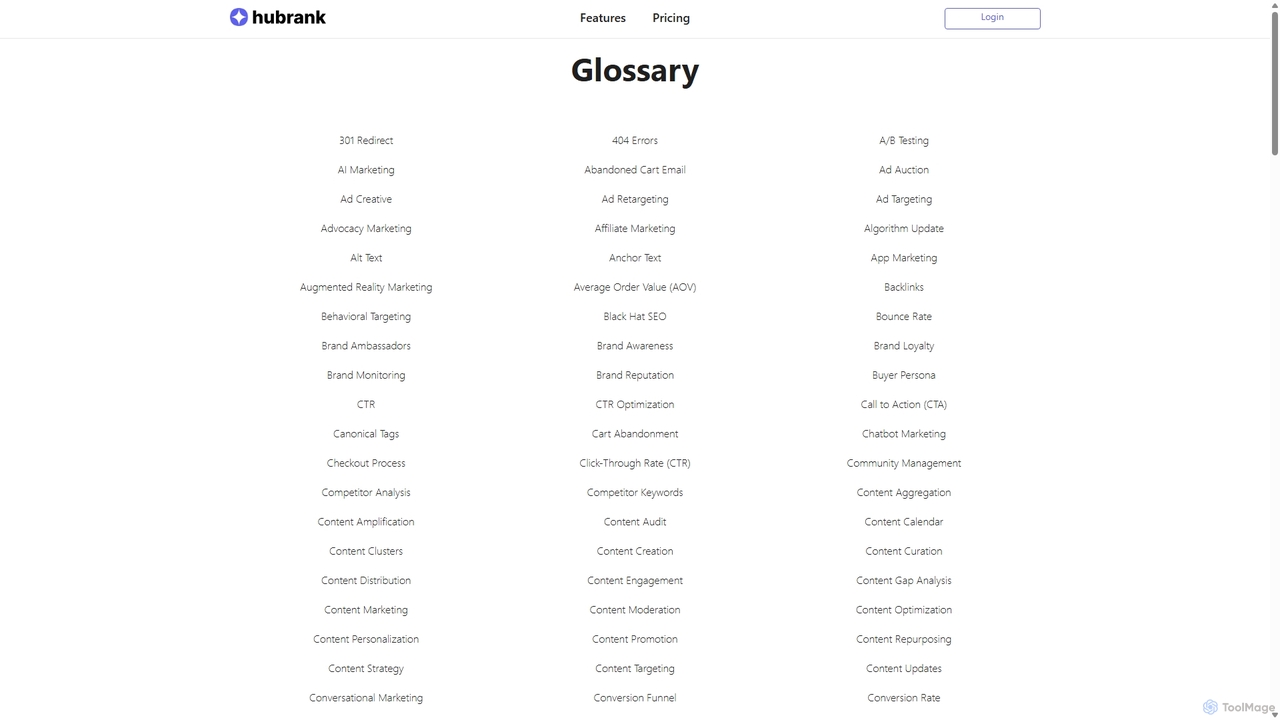 Glossary | Hubrank for Hubrank
