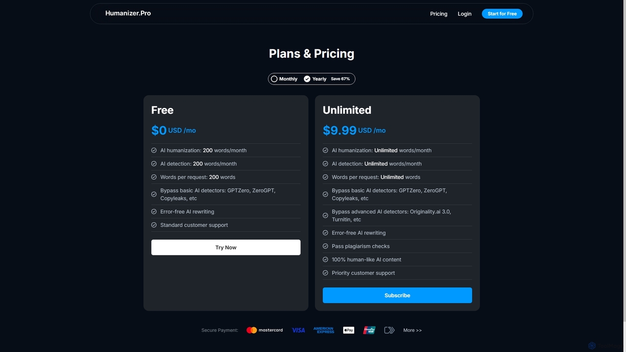 Plans & Pricing | Humanizer Pro for Humanizer Pro