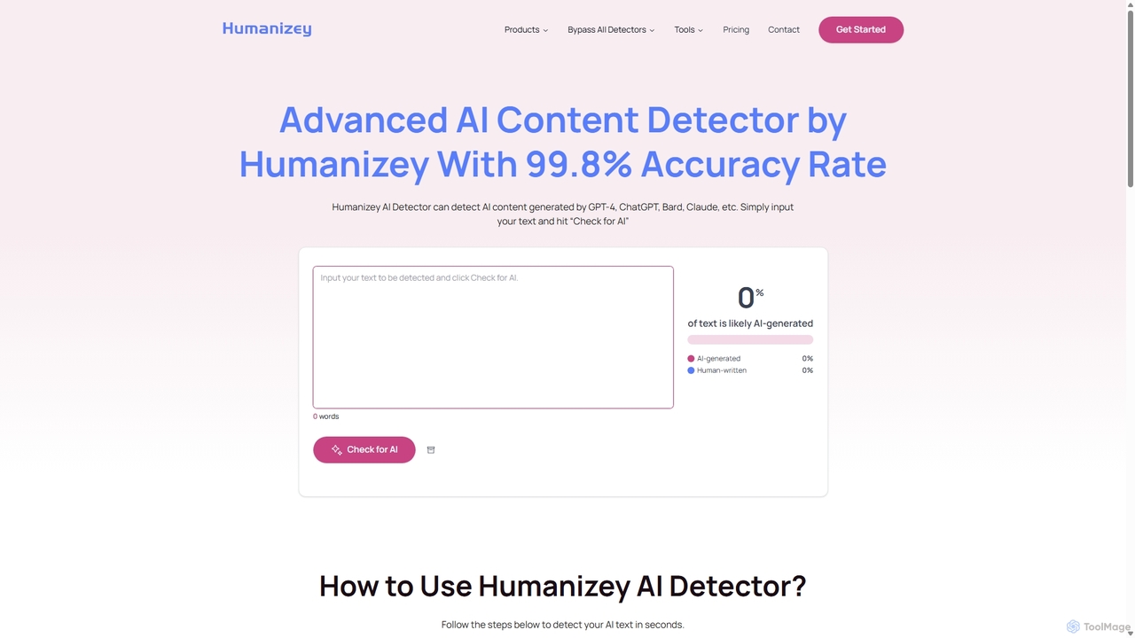 AI Content Detector - AI Checker for GPT 4, ChatGPT & Claude for Humanizey