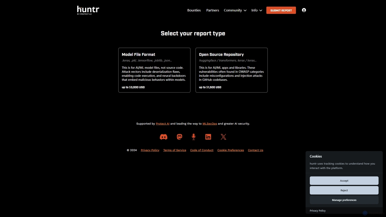 huntr - The world’s first bug bounty platform for AI/ML for Huntr
