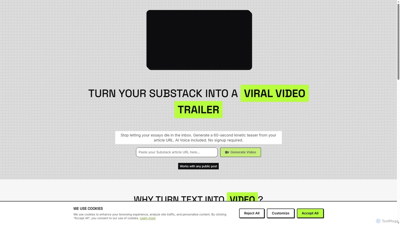 Substack to Video Converter - Turn Newsletters into Viral Trailers (Free) | Hypnotype for Hypnotype