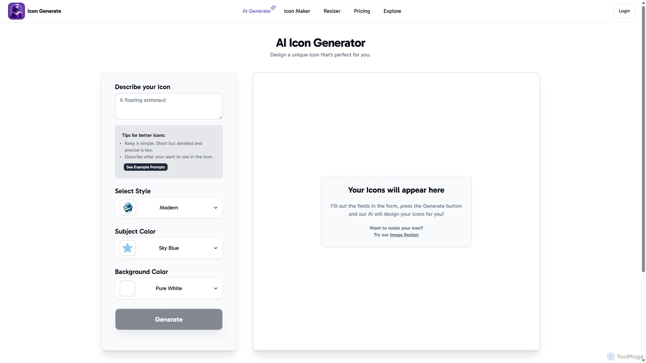 AI Icon Generator | Design Your Icon | IconGenerate.com for Icongenerate