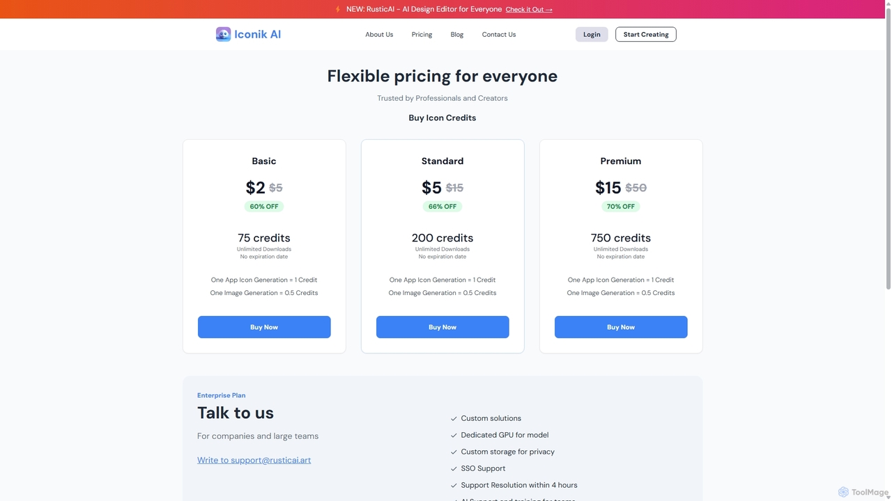 Pricing Plans | Iconik AI for Iconik AI