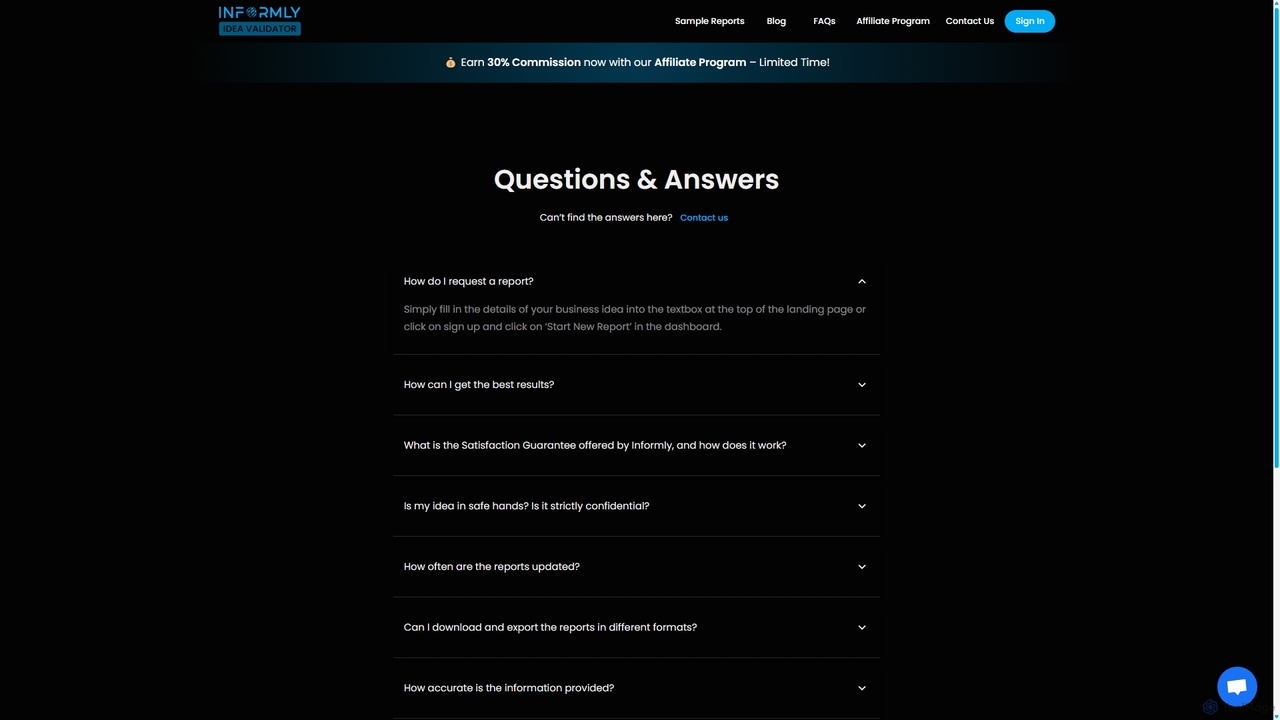 FAQs • Idea Validator • Informly • Validate your Business Idea instantly with the help of AI for Idea Validator