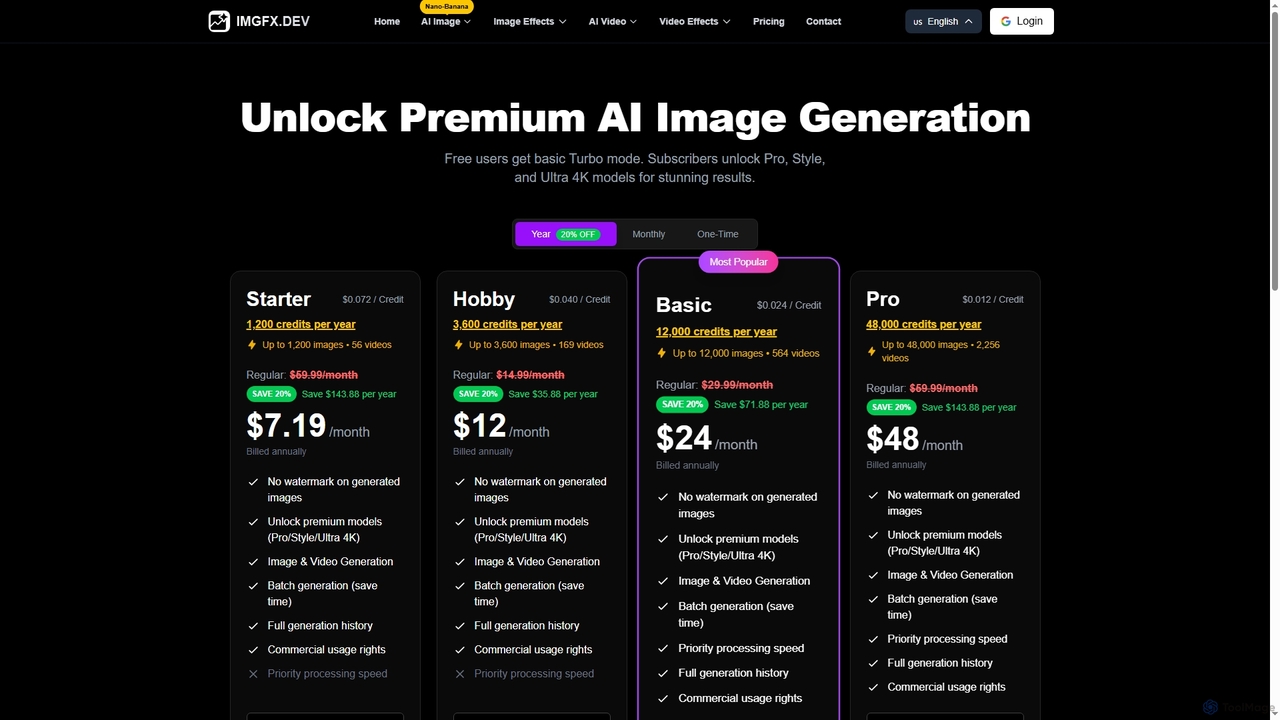 Pricing Plans - ImgFX | AI Image Generation for ImageFX