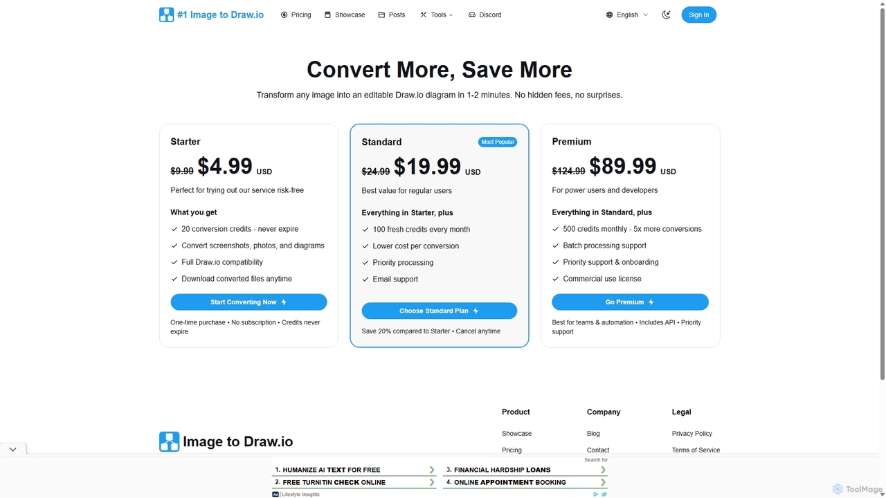 Image to Draw.io Pricing - Start Free, Scale As You Grow for Imagetodrawio