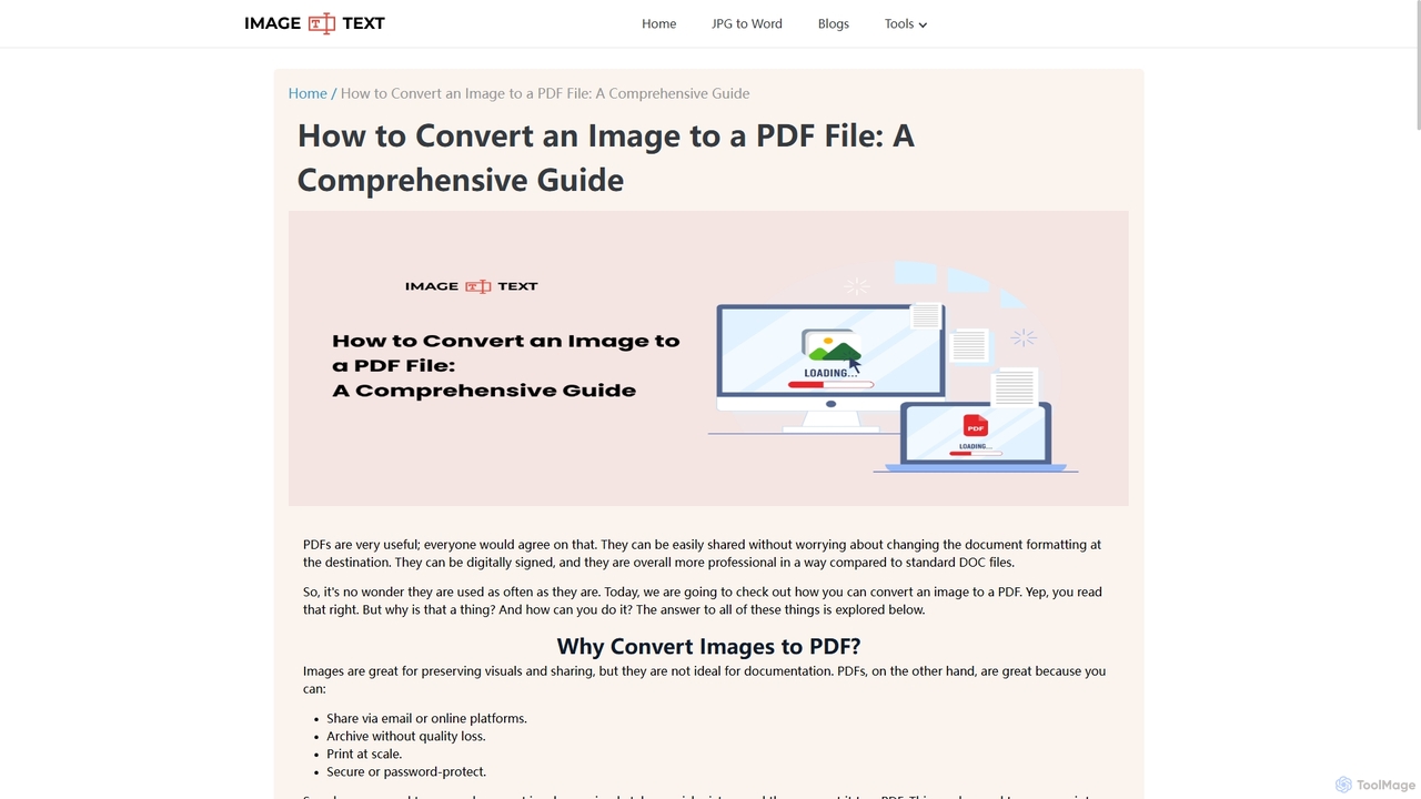 How to Convert an Image to a PDF File: A Comprehensive Guide for Imagetotext.me