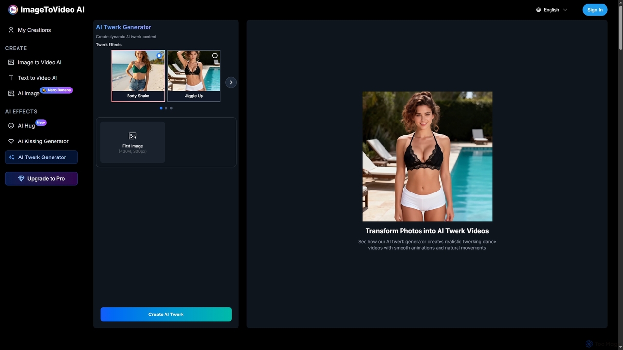 Free AI Twerk Generator | Create Realistic Dance Videos for Imagetovideoai