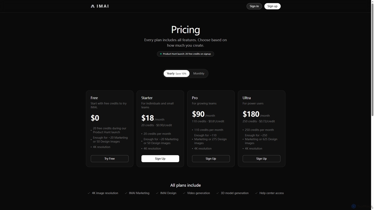 Pricing & Features - IMAI Studio | IMAI Studio for Imai