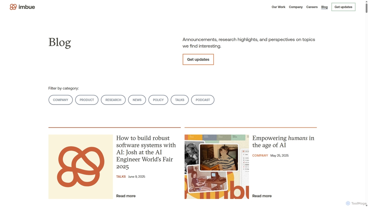 Blog - imbue for Imbue