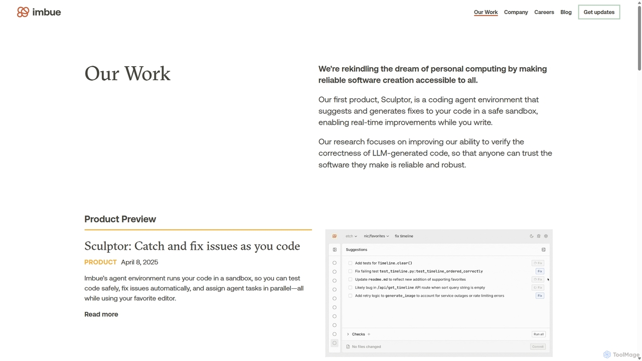 Our Work - imbue for Imbue