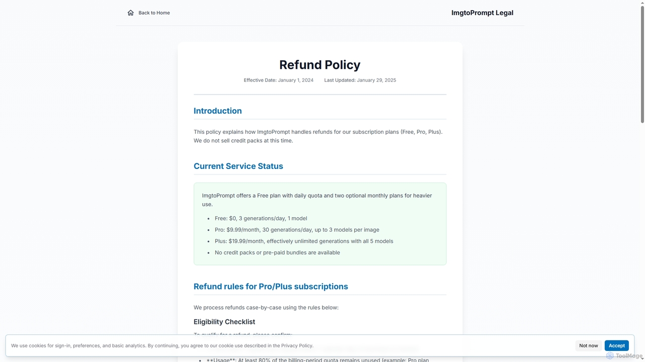 Refund Policy | Image to Prompt Generator – Free Multi-Model Prompt Adapter for ImgtoPrompt