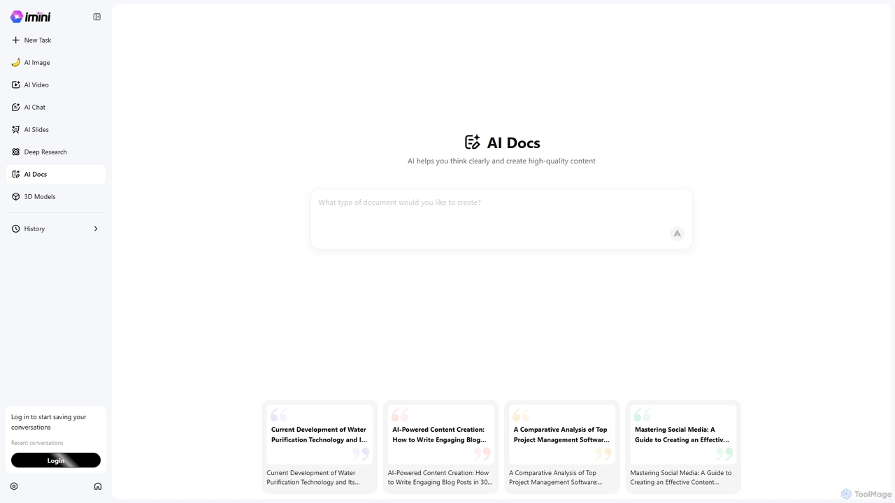 AI Document | One-Click Word Document Generation | iMini AI for iMini