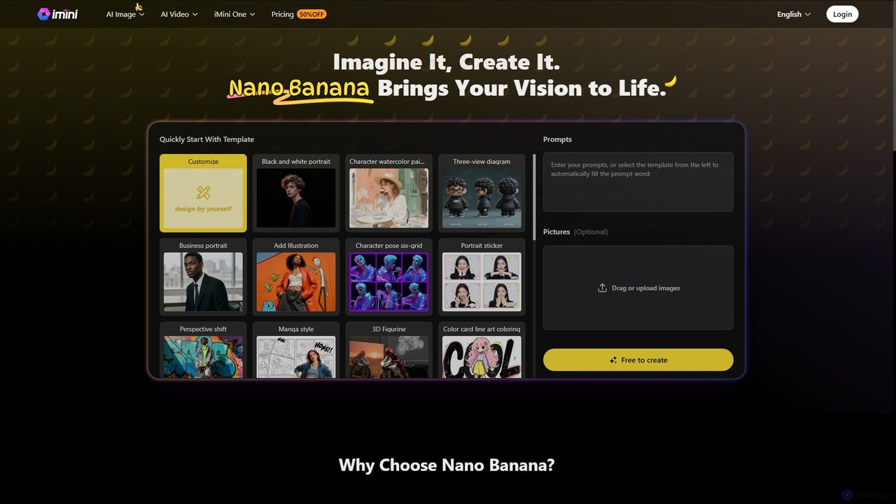 Nano Banana AI | Nano Banana the Best AI Image Generator for iMini