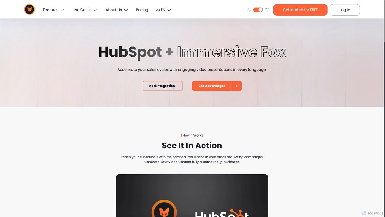 Immersive Fox & HubSpot Integration | Streamline Your Video Creation for Immersive Fox