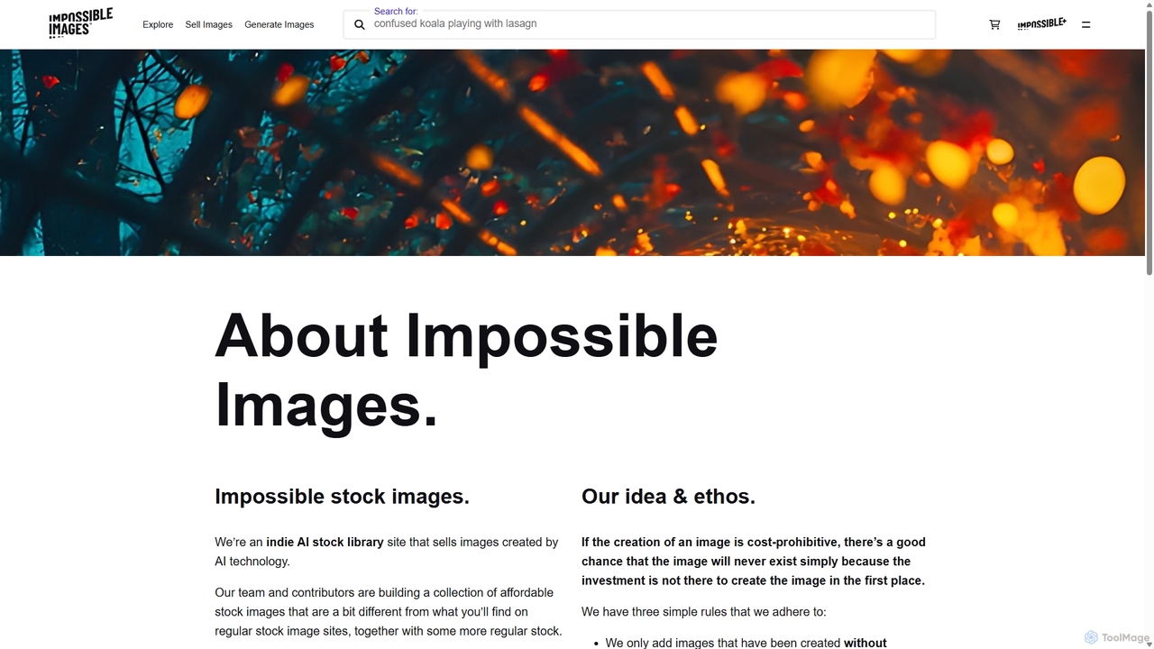 About Impossible Images - AI image stock library and art generator for Impossibleimages