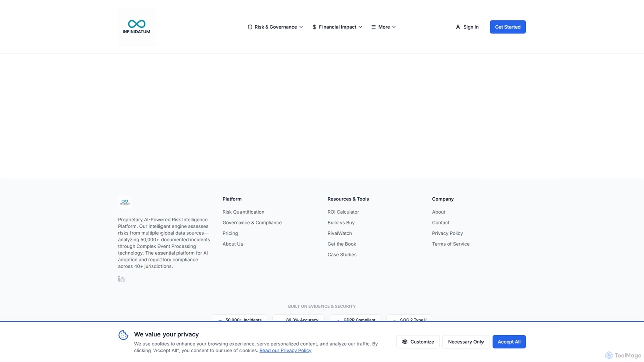 Infinidatum - AI Risk Intelligence & Compliance Platform for Infinidatum
