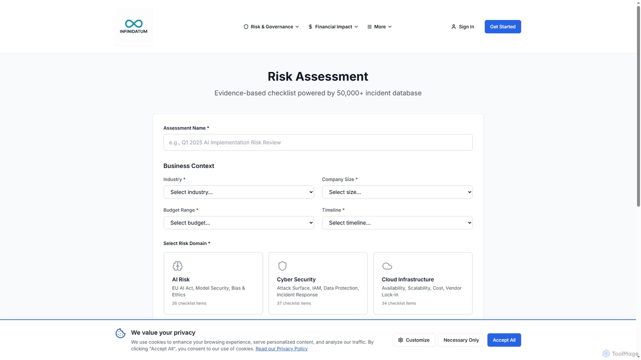 Infinidatum - AI Risk Intelligence & Compliance Platform for Infinidatum