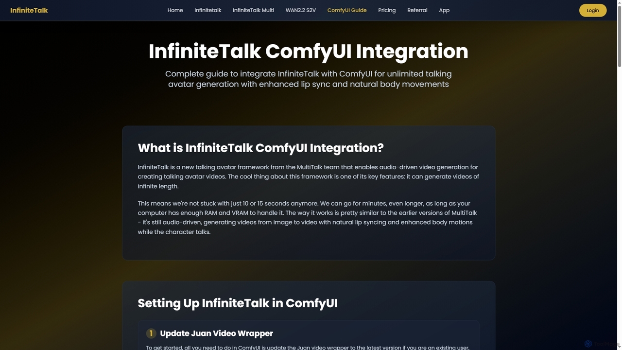InfiniteTalk ComfyUI Integration - Complete Setup Guide for InfiniteTalk