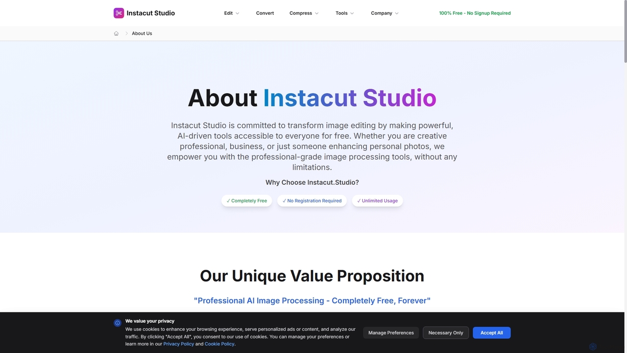 About Instacut | Free AI Image Tool Platform | Instacut Studio for Instacut