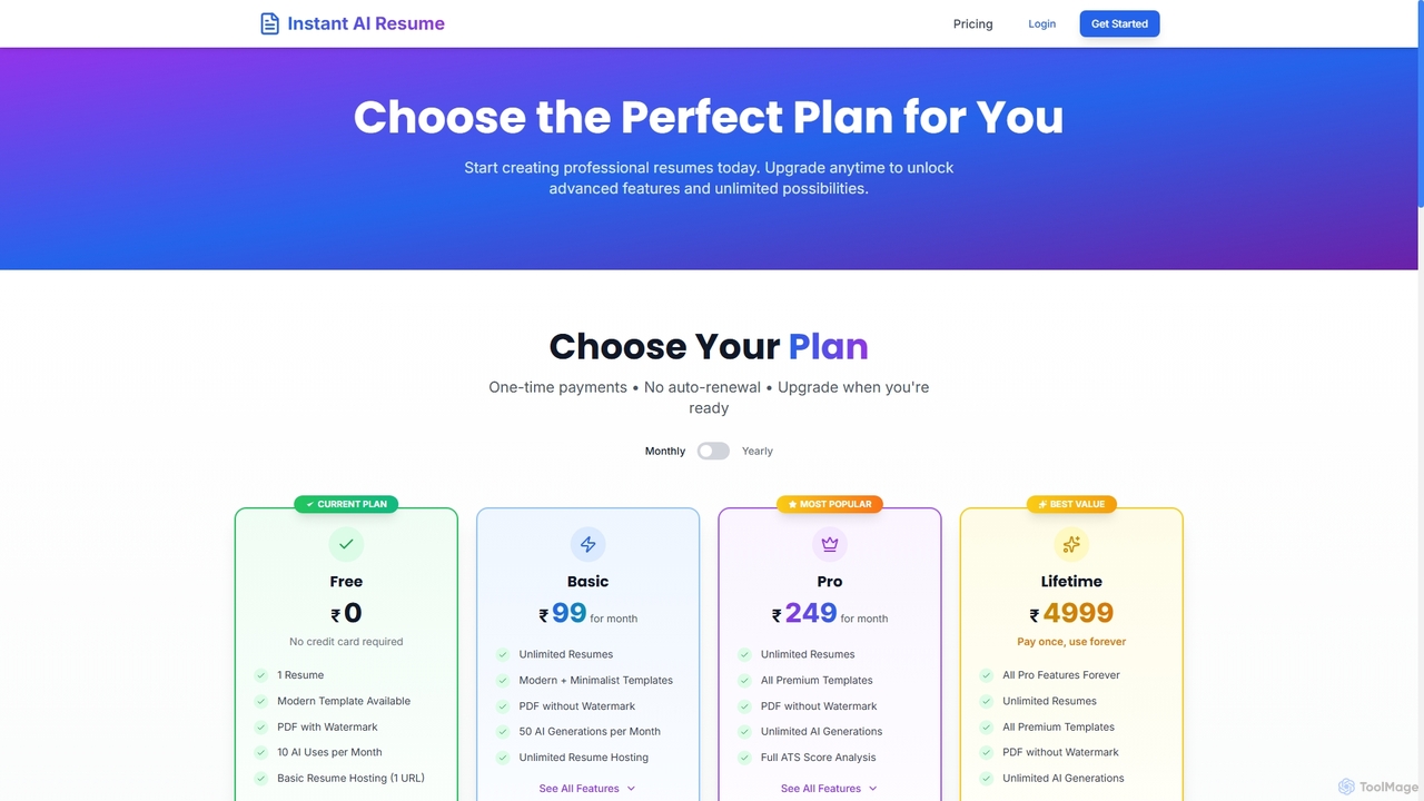 Instant AI Resume for Instant AI Resume