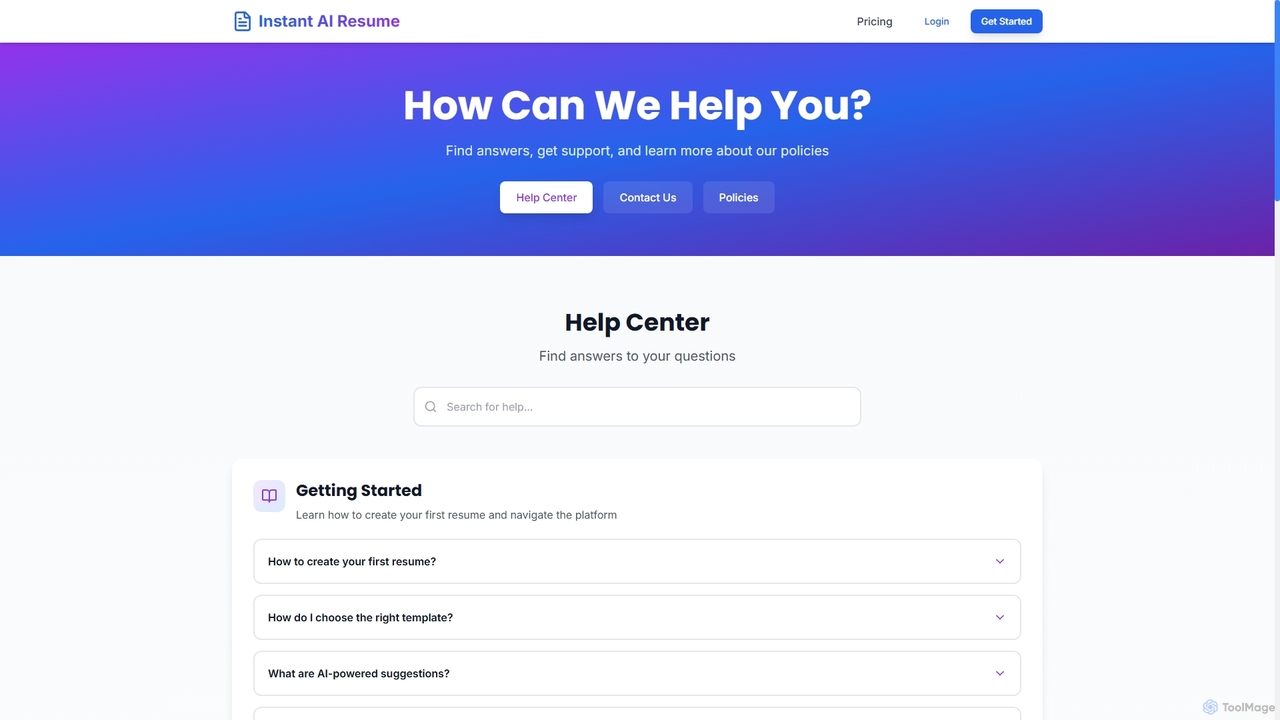 Instant AI Resume for Instant AI Resume