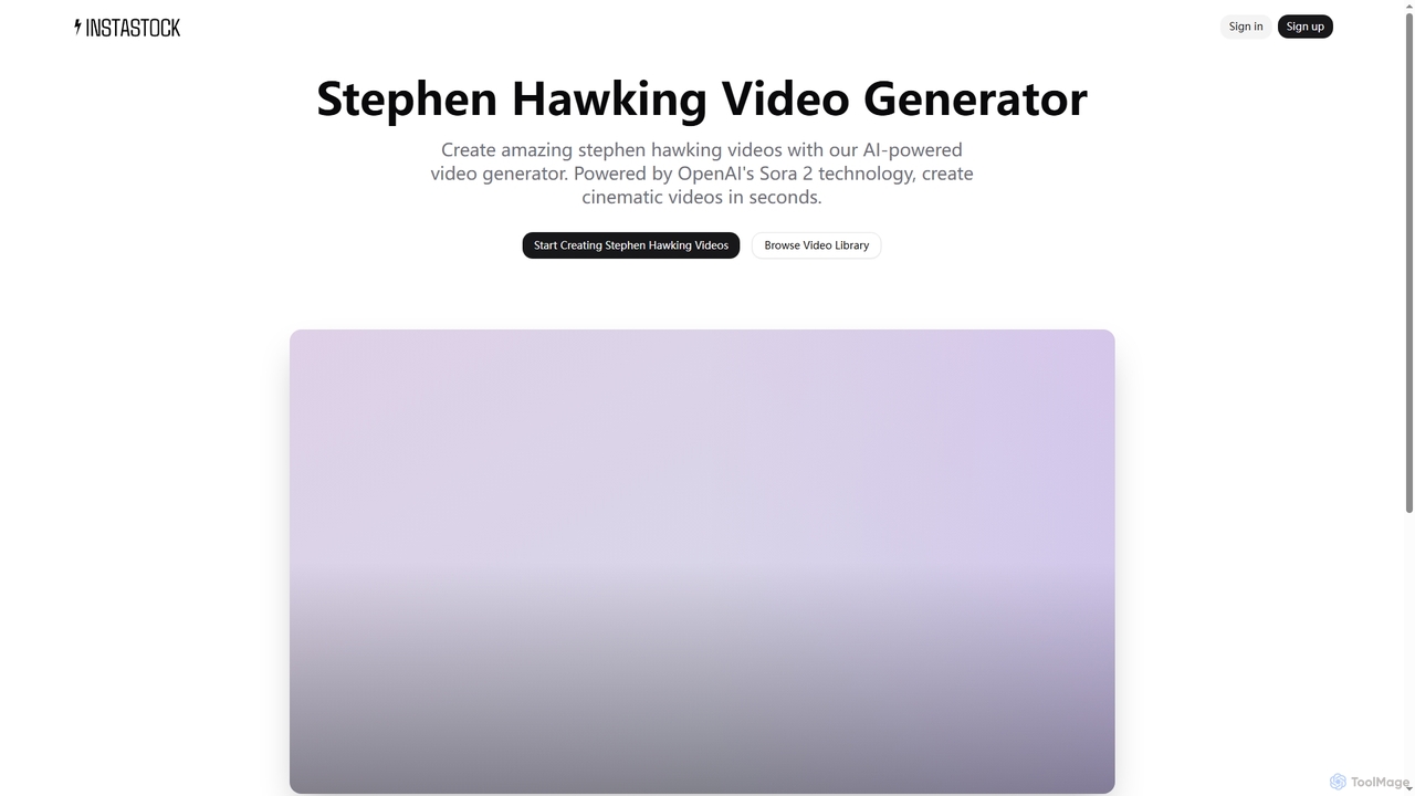 Stephen Hawking AI Video Generator | Create Amazing Videos with Sora 2 for Instastock