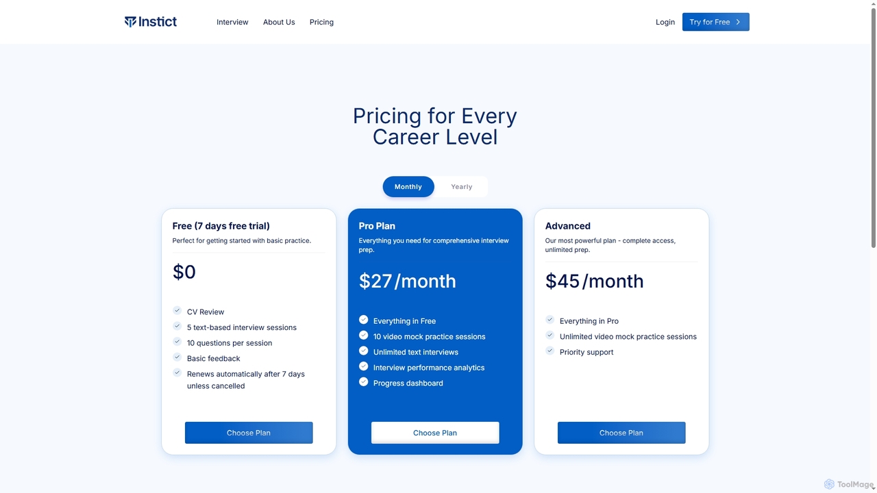 Instict: AI-Powered Interview Practise for Instict